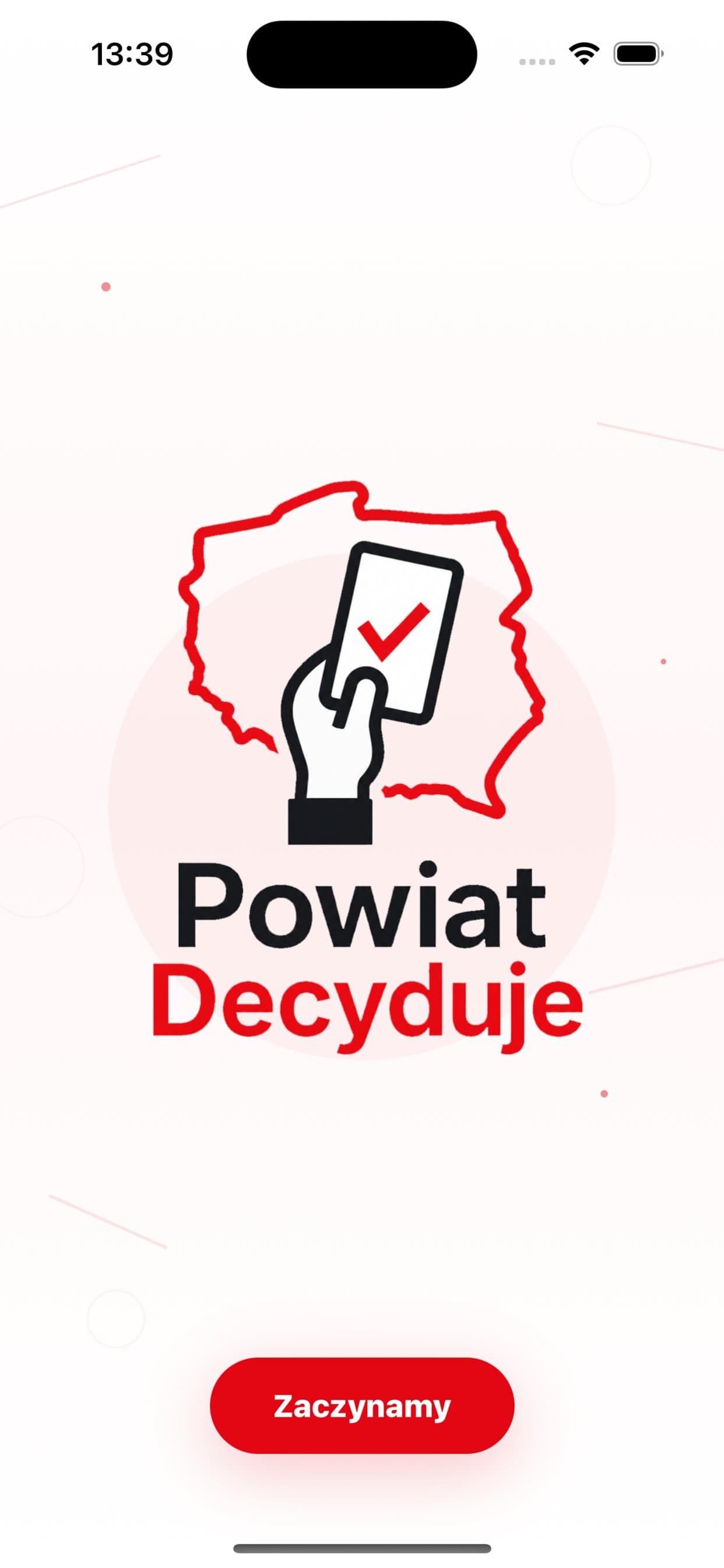 Podgląd aplikacji Powiat Decyduje